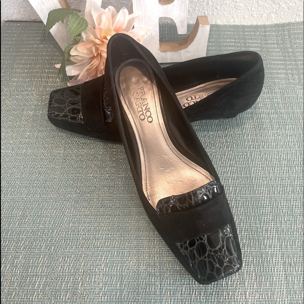 Mocasines Mujer Cocodrilo Ante Negro Talla 6.5 M